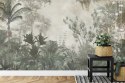 Fototapeta Tropical Trees And Leaves Wallpaper Design In Foggy Forest - 3D Tapeta Samoprzylepna 400x280 FT-448525-SK400-280