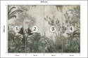 Fototapeta Tropical Trees And Leaves Wallpaper Design In Foggy Forest - 3D Vinyl Gładki 400x280 FT-448525-VG400-280