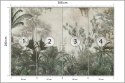 Fototapeta Tropical Trees And Leaves Wallpaper Design In Foggy Forest - 3D Vinyl Strukturalny 368x280 FT-448525-VS10