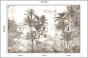 Fototapeta Tropical Trees And Leaves Wallpaper Design In Foggy Forest - 3D Flizelina 312x219 FT-448526-VEXXL