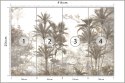 Fototapeta Tropical Trees And Leaves Wallpaper Design In Foggy Forest - 3D Flizelina 416x254 FT-448526-VEXXXL