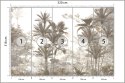 Fototapeta Tropical Trees And Leaves Wallpaper Design In Foggy Forest - 3D Flizelina 520x318 FT-448526-VEXXXXXL
