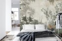Fototapeta Tropical Trees And Leaves Wallpaper Design In Foggy Forest - 3D Flizelina Zmywalna 208x146 FT-448525-VEMLXL