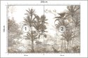 Fototapeta Tropical Trees And Leaves Wallpaper Design In Foggy Forest - 3D Flizelina Zmywalna 208x146 FT-448526-VEMLXL