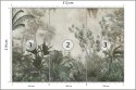 Fototapeta Tropical Trees And Leaves Wallpaper Design In Foggy Forest - 3D Flizelina Zmywalna 312x219 FT-448525-VEMLXXL