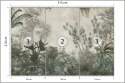 Fototapeta Tropical Trees And Leaves Wallpaper Design In Foggy Forest - 3D Flizelina Zmywalna 315x210 FT-448525-VEML315-210