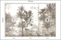 Fototapeta Tropical Trees And Leaves Wallpaper Design In Foggy Forest - 3D Flizelina Zmywalna 315x210 FT-448526-VEML315-210