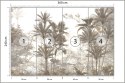 Fototapeta Tropical Trees And Leaves Wallpaper Design In Foggy Forest - 3D Flizelina Zmywalna 360x240 FT-448526-VEML360-240