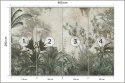 Fototapeta Tropical Trees And Leaves Wallpaper Design In Foggy Forest - 3D Flizelina Zmywalna 400x280 FT-448525-VEML400-280