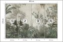 Fototapeta Tropical Trees And Leaves Wallpaper Design In Foggy Forest - 3D Flizelina Zmywalna 405x270 FT-448525-VEML405-270