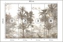 Fototapeta Tropical Trees And Leaves Wallpaper Design In Foggy Forest - 3D Flizelina Zmywalna 405x270 FT-448526-VEML405-270