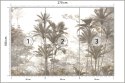 Fototapeta Tropical Trees And Leaves Wallpaper Design In Foggy Forest - 3D Vinyl Gładki 270x180 FT-448526-VG270-180
