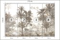 Fototapeta Tropical Trees And Leaves Wallpaper Design In Foggy Forest - 3D Vinyl Gładki 315x210 FT-448526-VG315-210