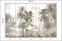 Fototapeta Tropical Trees And Leaves Wallpaper Design In Foggy Forest - 3D Vinyl Gładki 450x300 FT-448526-VG450-300