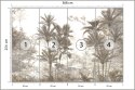 Fototapeta Tropical Trees And Leaves Wallpaper Design In Foggy Forest - 3D Vinyl Strukturalny 368x254 FT-448526-VS8