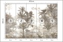 Fototapeta Tropical Trees And Leaves Wallpaper Design In Foggy Forest - 3D Vinyl Strukturalny 450x300 FT-448526-VS450-300