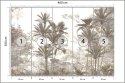 Fototapeta Tropical Trees And Leaves Wallpaper Design In Foggy Forest - 3D Vinyl Strukturalny 460x300 FT-448526-VS12