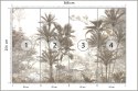 Fototapeta Tropical Trees And Leaves Wallpaper Design In Foggy Forest - 3D Flizelina Zmywalna 368x254 FT-448526-VEML8