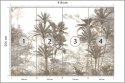 Fototapeta Tropical Trees And Leaves Wallpaper Design In Foggy Forest - 3D Flizelina Zmywalna 416x254 FT-448526-VEMLXXXL