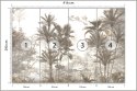 Fototapeta Tropical Trees And Leaves Wallpaper Design In Foggy Forest - 3D Flizelina Zmywalna 416x290 FT-448526-VEMLXXXXL