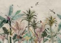 Fototapeta Wallpaper Palm Tropical Forest Vintage Jungle Pattern With Birds Tapeta Samoprzylepna 368x280 FT-448527-SK10