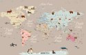 Fototapeta Animals World Map For Kids Wallpaper Design Flizelina 254x184 FT-448528-V4