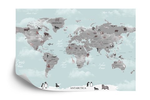 Fototapeta Animals World Map For Kids Wallpaper Design Flizelina 450x300 FT-448529-VE450-300