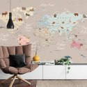 Fototapeta Animals World Map For Kids Wallpaper Design Flizelina Zmywalna 180x120 FT-448528-VEML180-120