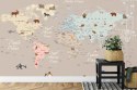 Fototapeta Animals World Map For Kids Wallpaper Design Flizelina Zmywalna 368x280 FT-448528-VEML10