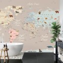 Fototapeta Animals World Map For Kids Wallpaper Design Flizelina Zmywalna 405x270 FT-448528-VEML405-270