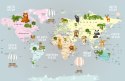 Fototapeta Animals World Map For Kids Wallpaper Design Flizelina 254x184 FT-448530-V4