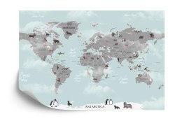 Fototapeta Animals World Map For Kids Wallpaper Design Flizelina Zmywalna 460x300 FT-448529-VEML12