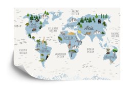 Fototapeta Animals World Map For Kids Wallpaper Design Flizelina 254x184 FT-448531-V4