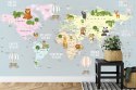 Fototapeta Animals World Map For Kids Wallpaper Design Flizelina Zmywalna 254x184 FT-448530-VEML4
