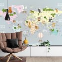 Fototapeta Animals World Map For Kids Wallpaper Design Flizelina Zmywalna 405x270 FT-448530-VEML405-270