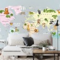 Fototapeta Animals World Map For Kids Wallpaper Design Flizelina Zmywalna 450x300 FT-448530-VEML450-300
