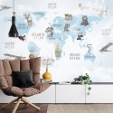 Fototapeta Animals World Map For Kids Wallpaper Design Flizelina 254x184 FT-448532-V4