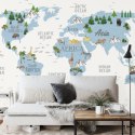 Fototapeta Animals World Map For Kids Wallpaper Design Flizelina Zmywalna 254x184 FT-448531-VEML4