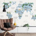 Fototapeta Animals World Map For Kids Wallpaper Design Flizelina Zmywalna 270x180 FT-448531-VEML270-180