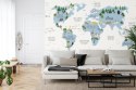 Fototapeta Animals World Map For Kids Wallpaper Design Flizelina Zmywalna 368x280 FT-448531-VEML10