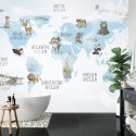 Fototapeta Animals World Map For Kids Wallpaper Design Flizelina Zmywalna 312x219 FT-448532-VEMLXXL