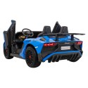 Lamborghini Aventador SV na akumulator dla 2 dzieci Niebieski + Silnik bezszczotkowy + Pompowane koła + Audio LED