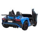 Lamborghini Aventador SV na akumulator dla 2 dzieci Niebieski + Silnik bezszczotkowy + Pompowane koła + Audio LED