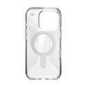 Speck Presidio Perfect-Clear Grip ClickLock & MagSafe - Etui iPhone 16 Pro (Clear / Chrome Finish / Serene Silver)