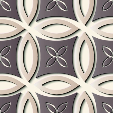 Tapeta Dekoracyjny Wzór Retro - Efekt 3D