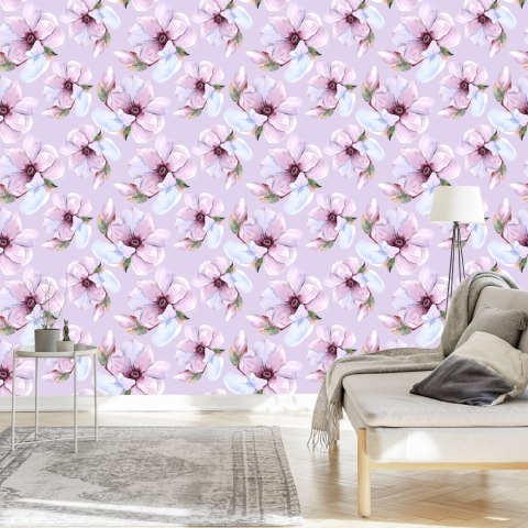 Tapeta Piękne Kwiaty Malowane Akwarelą