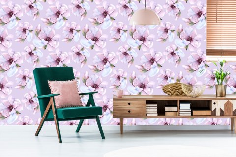 Tapeta Piękne Kwiaty Malowane Akwarelą