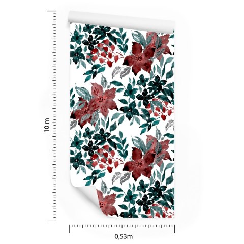 Tapeta Piękne Kwiaty Malowane Akwarelą