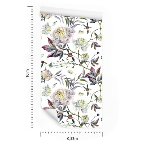 Tapeta Piękne Piwonie, Liście Vintage