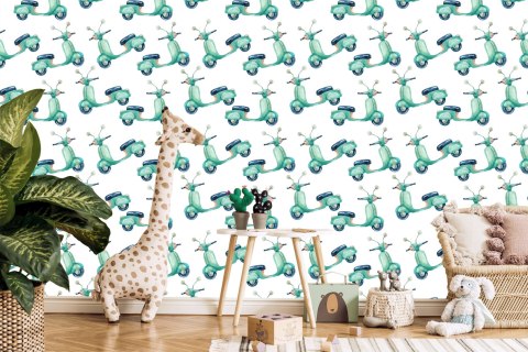 Tapeta Skutery Malowane Akwarelą